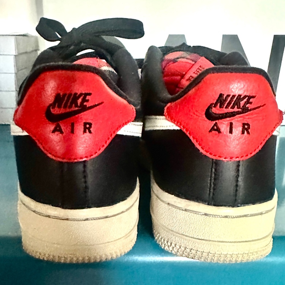 Nike Air Black and Red Low-Top Sneakers